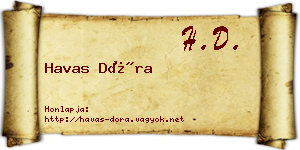 Havas Dóra névjegykártya